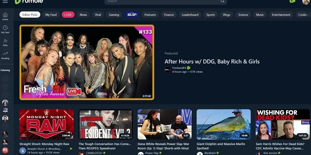 TV with Rumble Account
